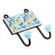 Turquoise Floral Ceramic Tiles Hooks Online
